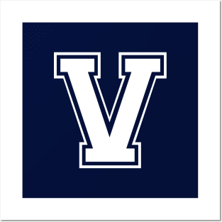 Initial Letter V - Varsity Style Design Posters and Art